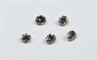 Lot of 5 Natural Round Cut Loose Diamonds .71 CTTW