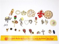 Group of Costume Jewelry - Brooches & Pins