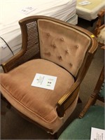 Vintage caned and cushioned chair