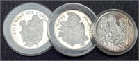 (3) Different 1 Troy Oz. Silver