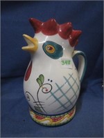 clay art rooster pitcher .