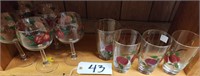 Franciscan "Apple" (4) Wines, (4) Tumblers