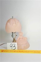 Antique 1940's Pink Depression Boudoir Lady Lamp