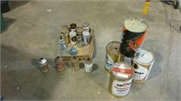 Assorted vintage beer cans and bottles