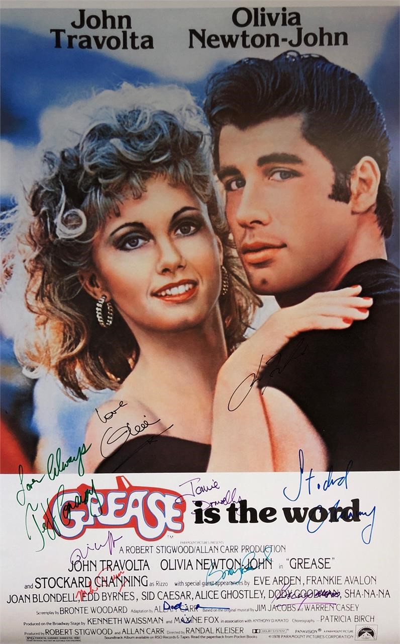 Grease John Travolta Autograph Poster