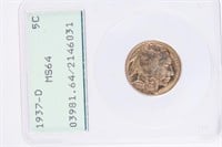 Coin 1937-D Buffalo Nickel PCGS MS64
