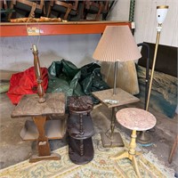 Side table, Lamp and Lamp Table Lot- 6pc (ER)