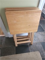 3 wooden tv tray tables