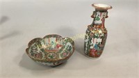 Famille Porcelain Bowl, Vase
