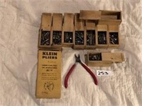 KLEIN PLIERS NOS,9 FINGER JOINTED SLIDING BOXES