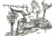 Ratera. Illustration originale Red Sonja