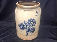 PennYan 2 gallon churn with blue floral