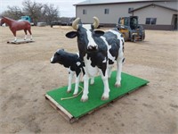 Life size fiberglass cow & calf