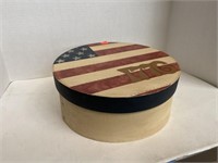 American Themed Wood Box (12in Dia.)