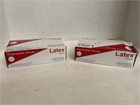 2 Boxes - Latex Disposable Gloves (Sz Small)