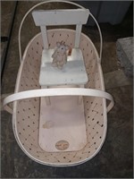 Vintage baby bassinet, wood chair and Barrington