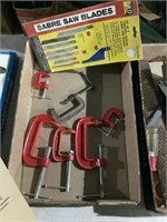 C clamp, saw blades