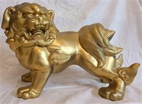 Light gold color ceramic foo dog