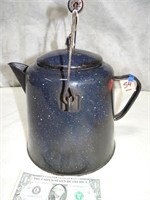 Blue Graniteware Coffee Pot Large