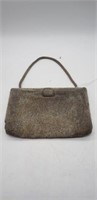 Vintage Beaded Handbag Gray