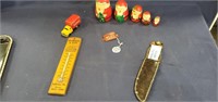 Russian Santa Claus Nesting Dolls, Toy Truck,