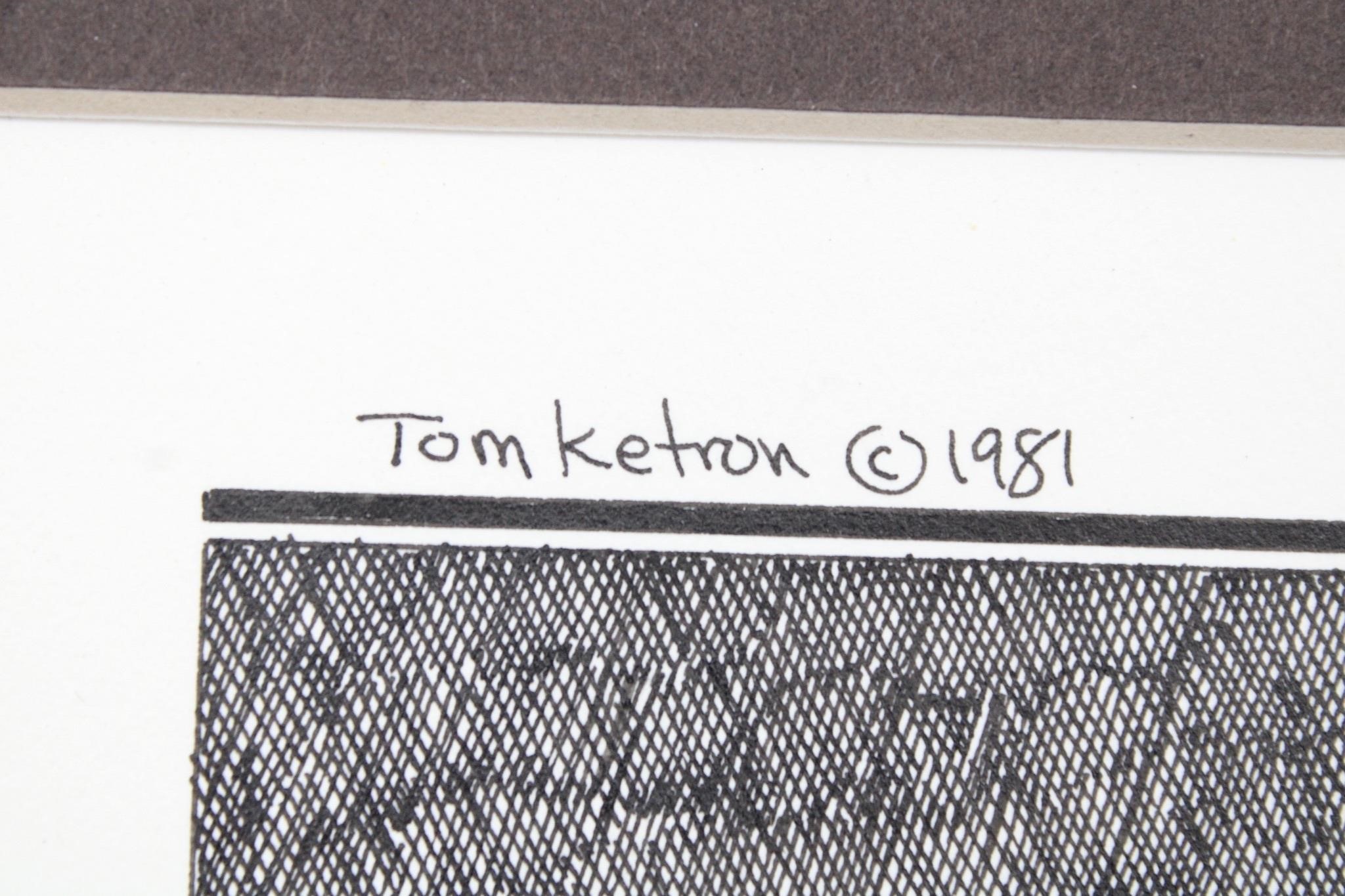 Original 1981 Signed TOM KETRON Fox Ink Drawing