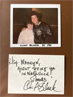 Autographed inscribed, Clint Black photo and