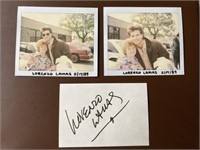 Autographs, Lorenzo Lamas index cards in photos