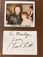 1990 Autograph, Travis Tritt, index card and