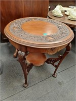 Edwardian Mahogany Lamp Table with Carved