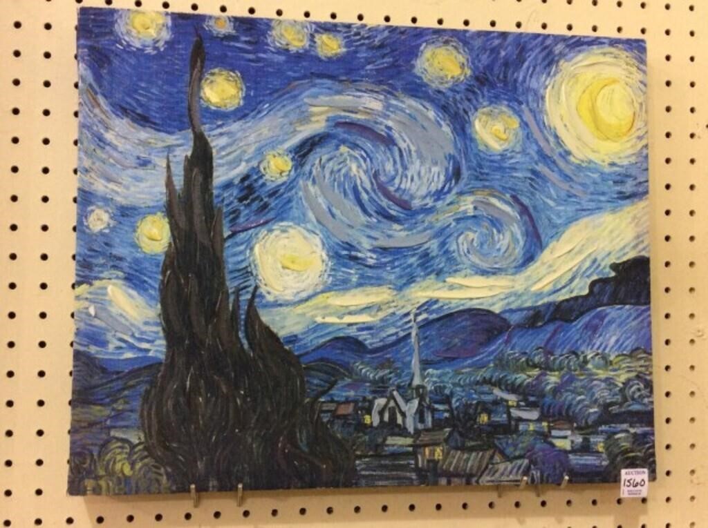 Contemp. Canvas Painting Starry Nights