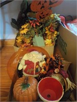 2 Boxes of Fall decorations