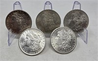 1884, (3) ’84-O, ’85 Silver Dollars Unc.