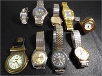 Lot of Watches and a Desk Clock