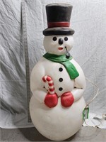 Snowman with Candy Cane & Pipe Blow Mold