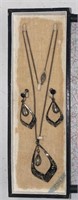 VINTAGE STERLING SET OF EARRINGS & NECKLACE