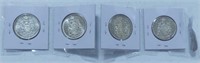 FOUR 1963-1966 CANADIAN 50 CENT COINS