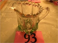 CLEAR AND GREEN GLASS CREAMER