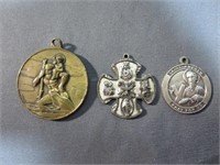 Religious Medallions - The Cross is Sterling 7.1g
