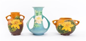 Roseville Art Pottery "Water Lily" Vases, 3