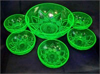 Hazel-Atlas Uranium Depression Glass Bowl Set