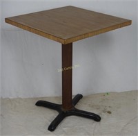 Vintage Commercial Rest. Table W/ Heavy Metal Base