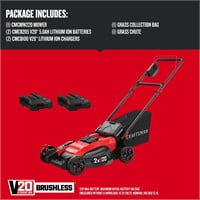 $299  CRAFTSMAN 20V Max Brushless 20-in Lawn Mower