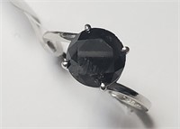 $3800 2.55G Platinum Black Diamond(2.2ct) Ring
