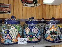 6 Spanish Water Jars with Lids