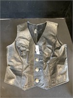 Size 14 Leather Vest Buffalo Nickle Buttons.