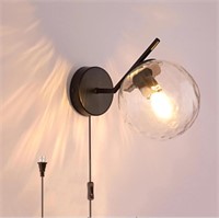 $70 Dimmable Globe Glass Wall Sconce