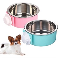 FM6586 2PCS Crate Dog Food Water Bowls