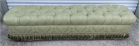 Tuffed Green Bed Bench with Tassel Design Bottom