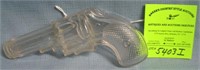 Early glass hand gun candy container